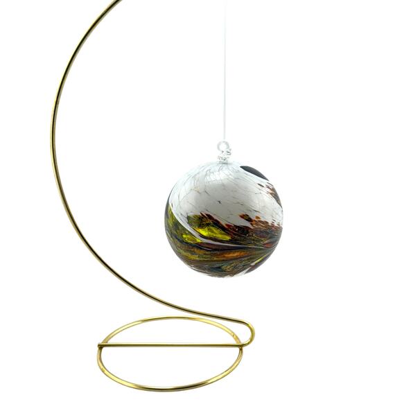 Handblown Art Glass Ornament Straub Hanging Sphere Multicolor Made in Germany - Picture 1 of 6